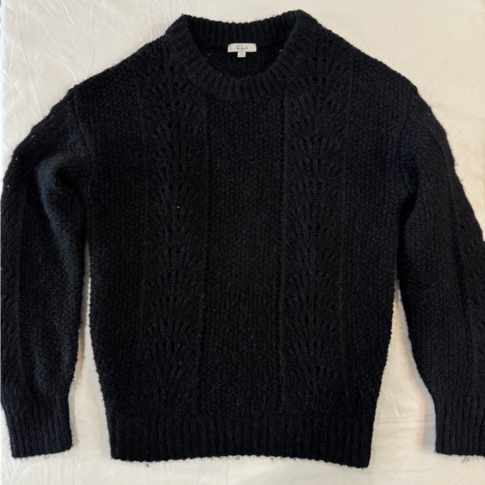 Rails Mara Black Wool-Alpaca Blend Textured Knit Sweater – XS - Picture 6 of 13